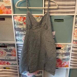SO Double Slit Gingham Mini Dress NWT